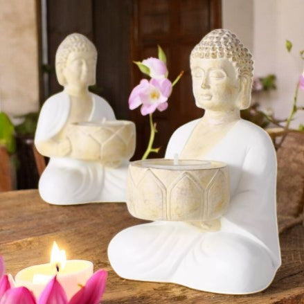 Theelichthouder Boeddha - H15cm