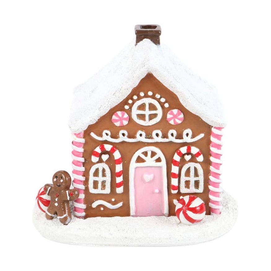 Pink Gingerbread House Kerst Wierook Kegelbrander