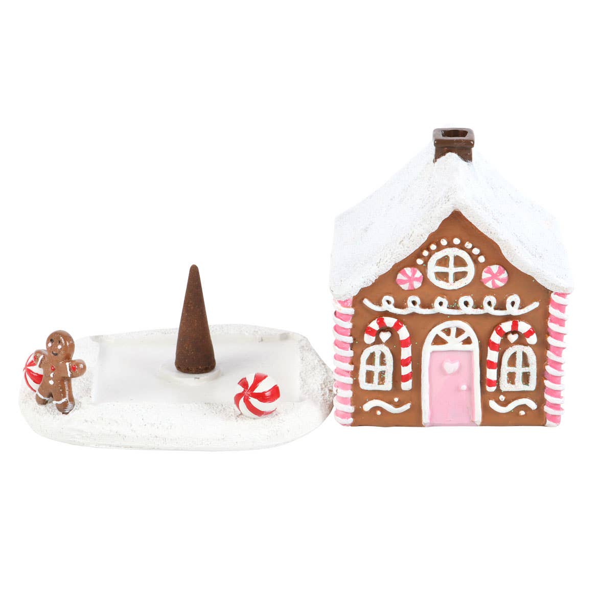 Pink Gingerbread House Kerst Wierook Kegelbrander