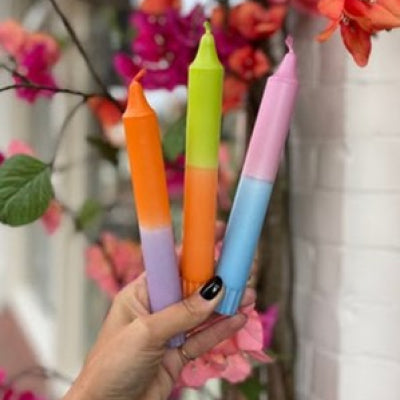 multicolour dip dye kaarsen
