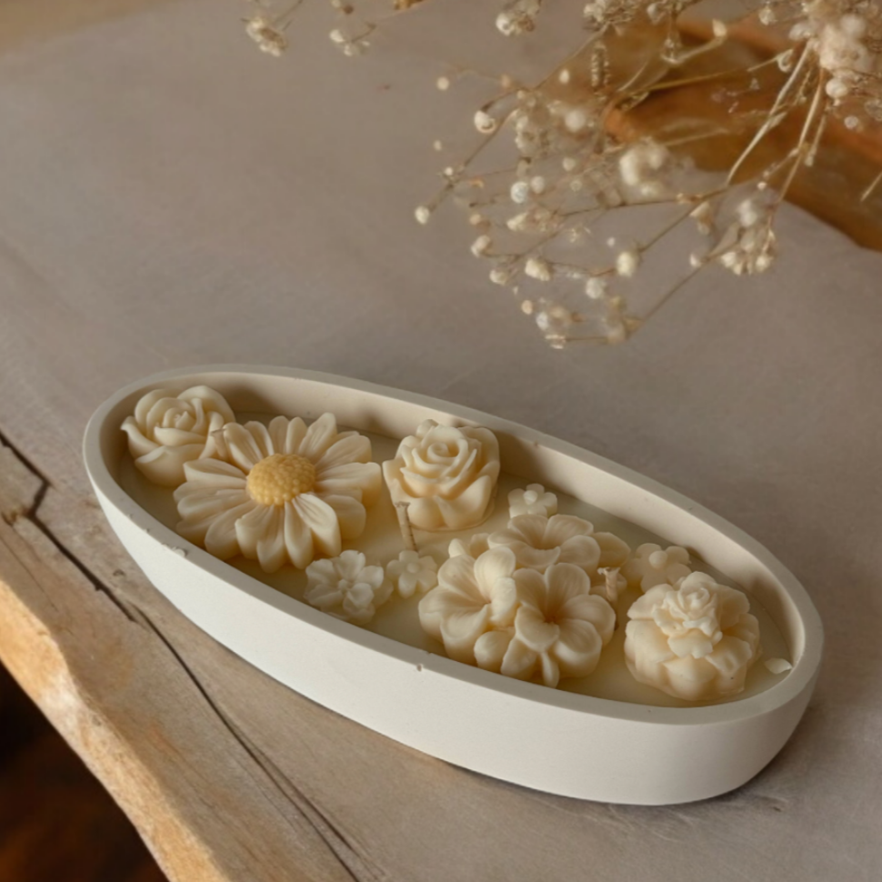 Kaars bloemen in pot luxe