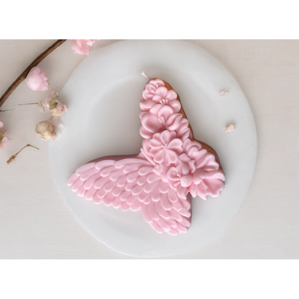 kaars vlinder roze