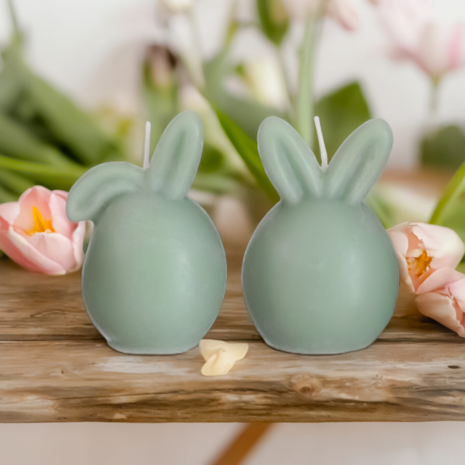 Mint groen ei met konijn oren