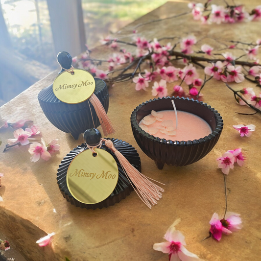 Cherry blossom kaars in luxe design pot
