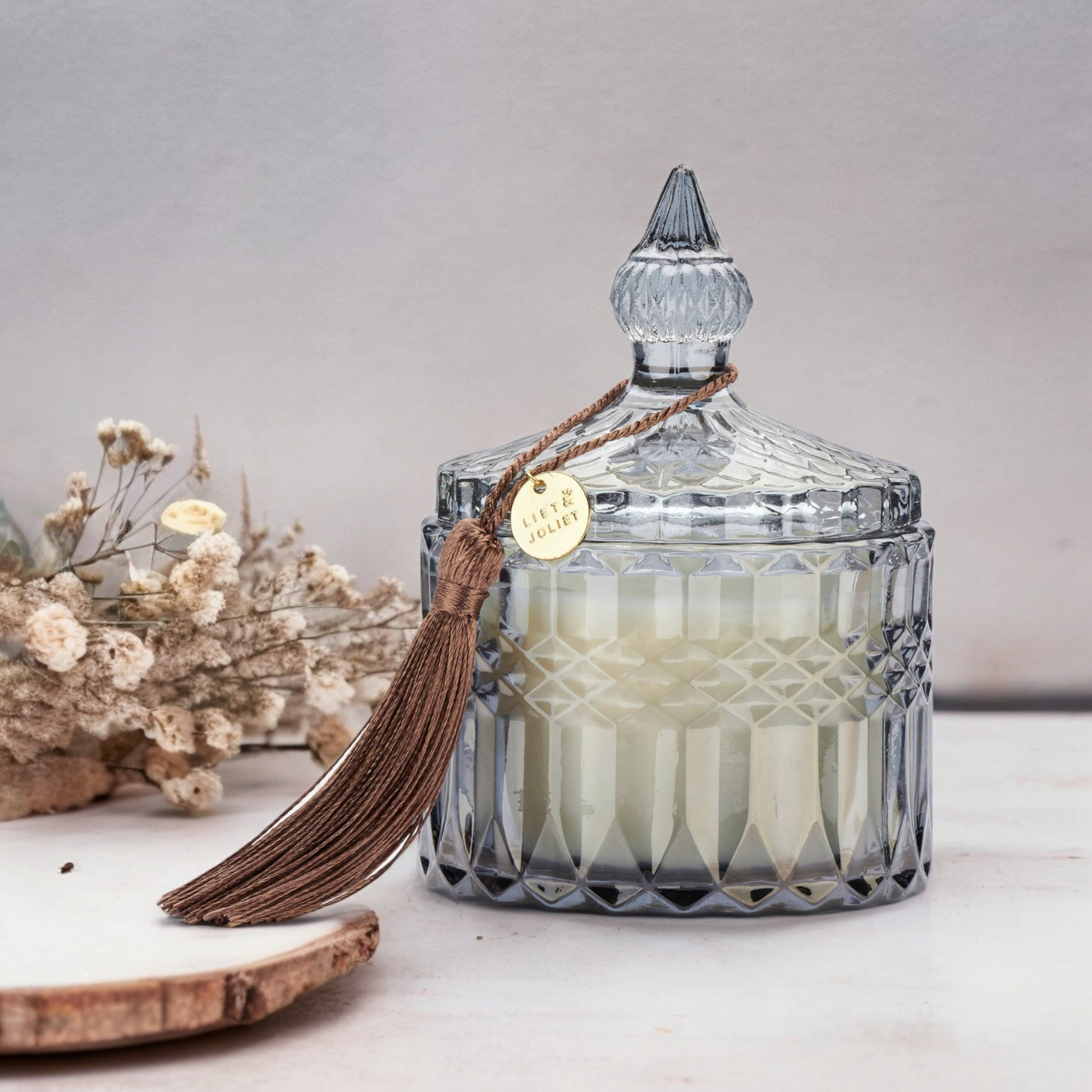 Luxe geurkaars in chique pot met thee geur