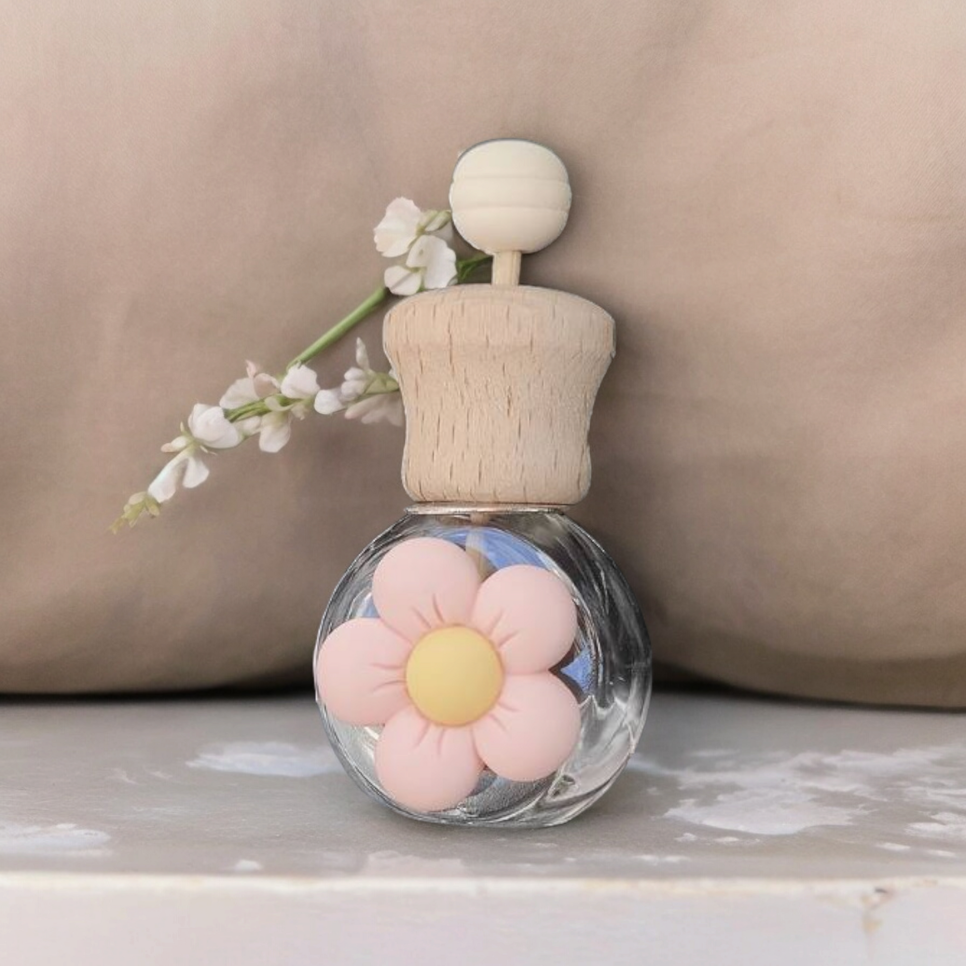 Roze bloem auto parfum hanger