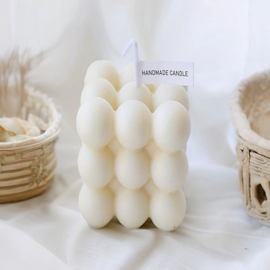 Bubbel kaars kubus met bloemengeur