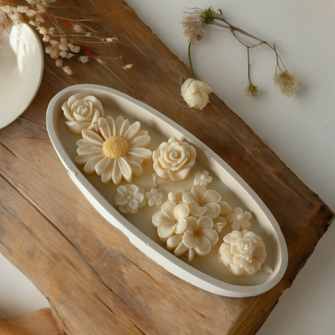 bloemen kaars in pot