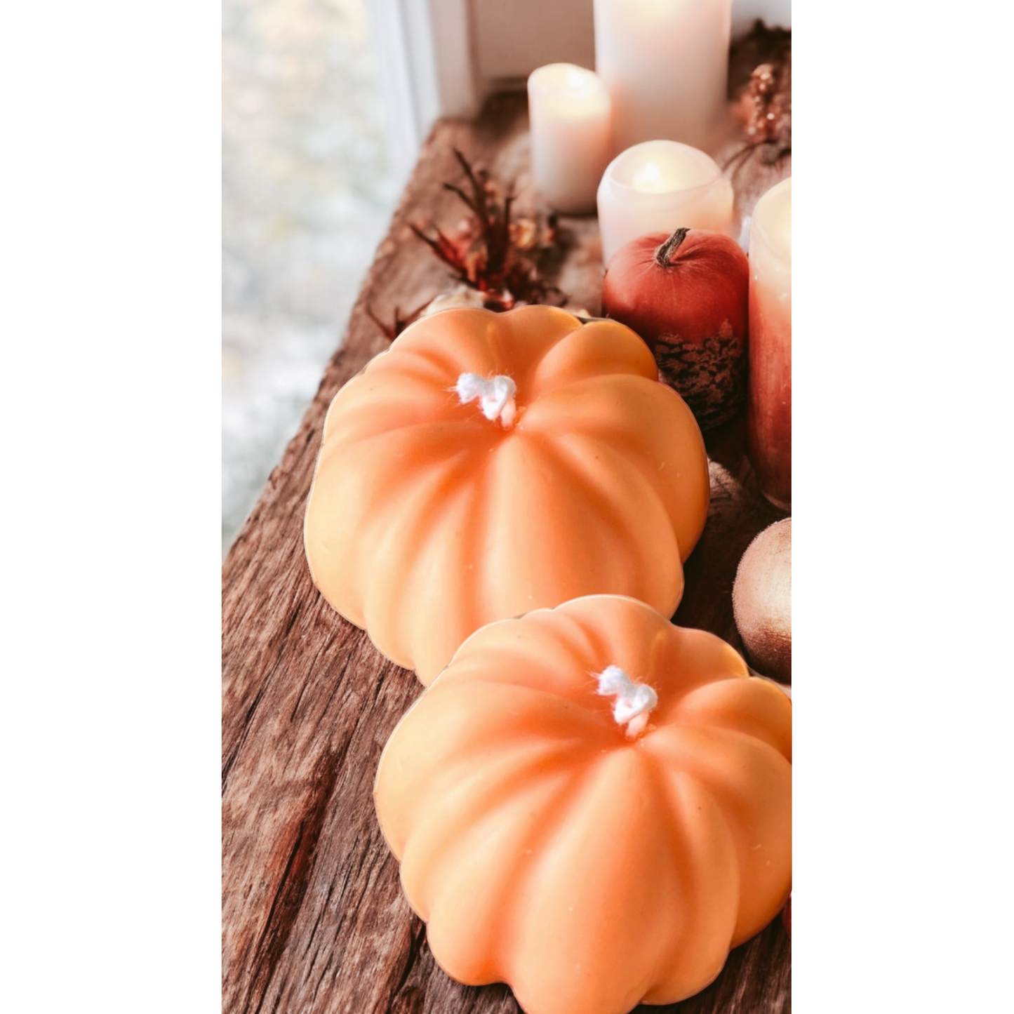 Decoratieve pompoen kaarsjes, sojawas (6,5×4,5)