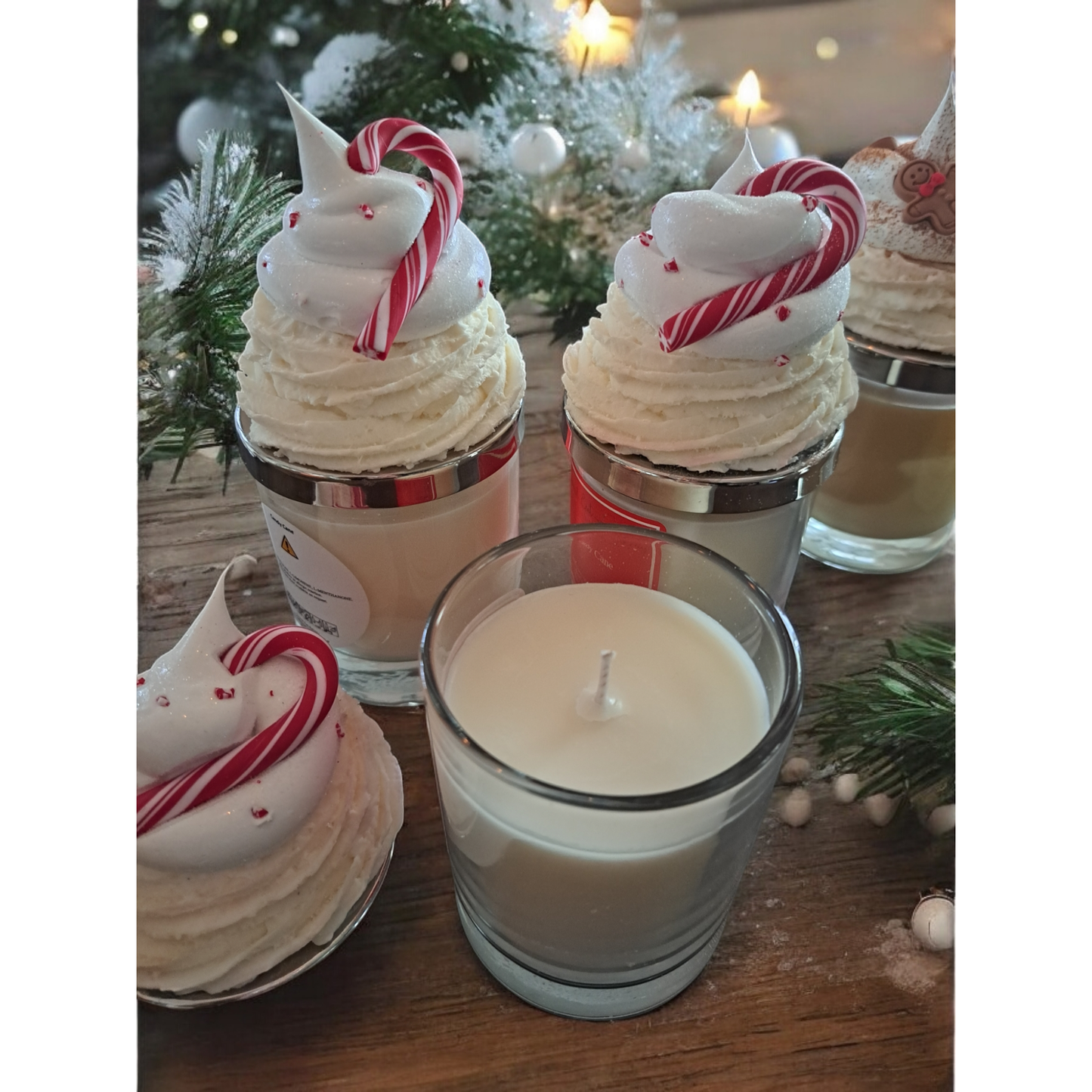 Candy Cane/ Zuurstokjes Cupcake kaars