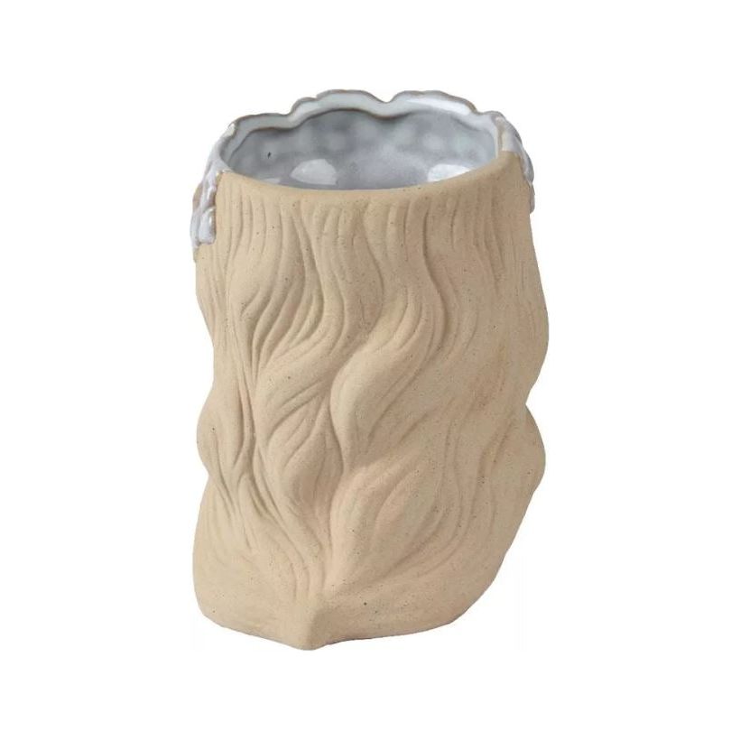 Roze-witte Decoris bloempot met elegant vrouwelijk motief – perfect cadeau voor plantenliefhebbers en interieurdecoratie.