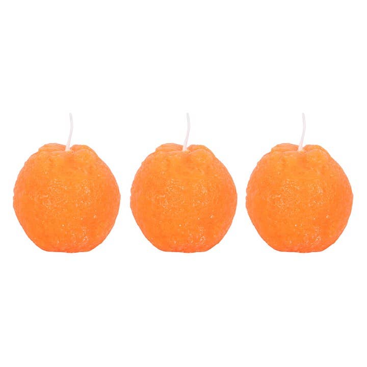 Sinaasappel kaarsenset zonder geur – leuke fruitvormige kaarsjes, perfect als vrolijk zomercadeau of speelse woondecoratie.