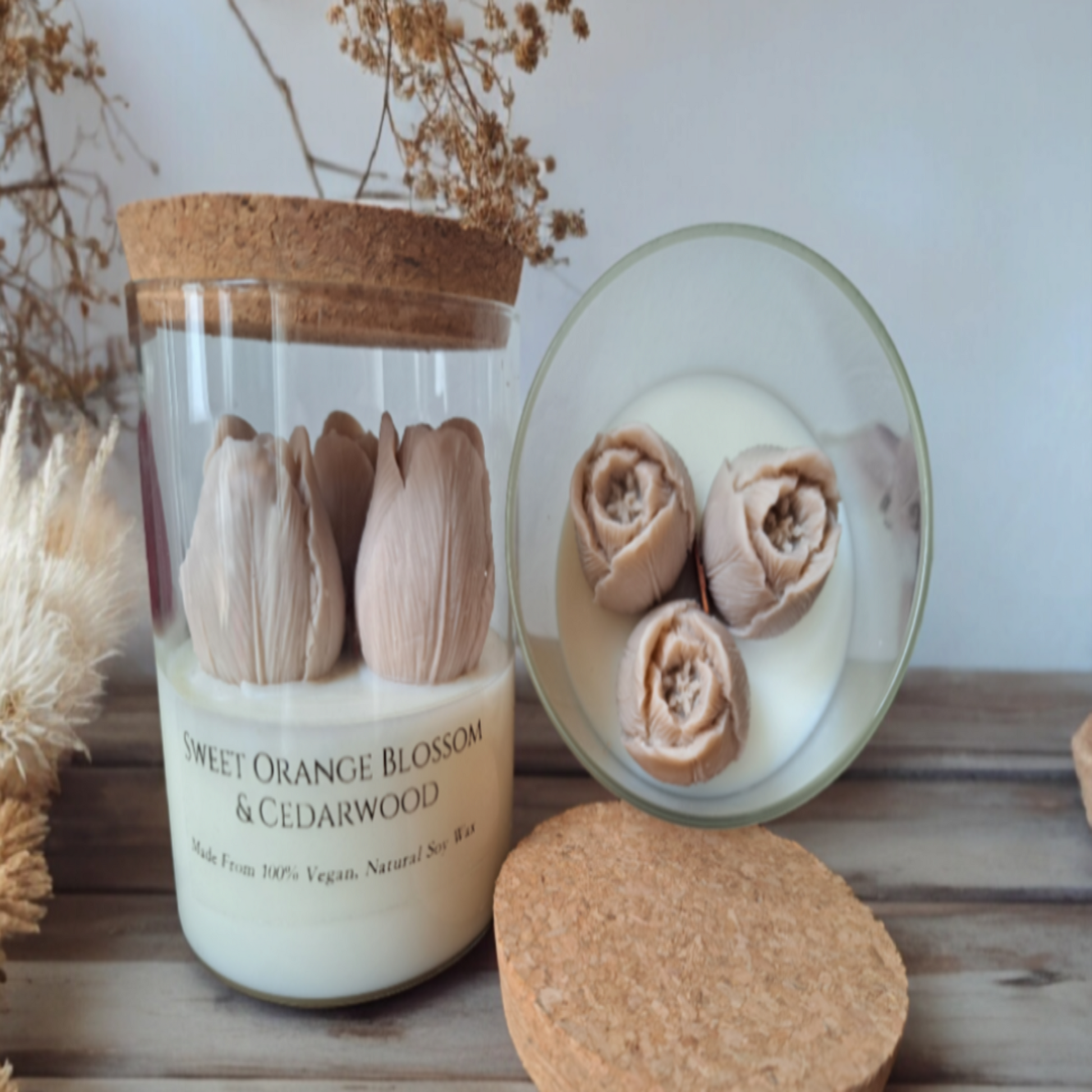 geur tulp kaarsen beige