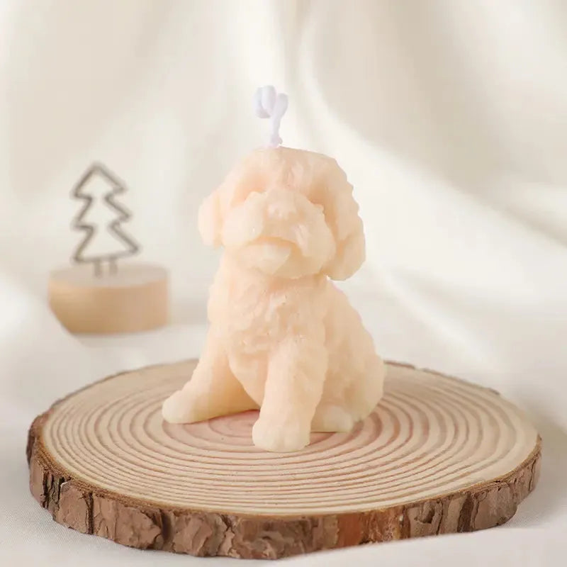 Labradoodle Kaarsen Creme
