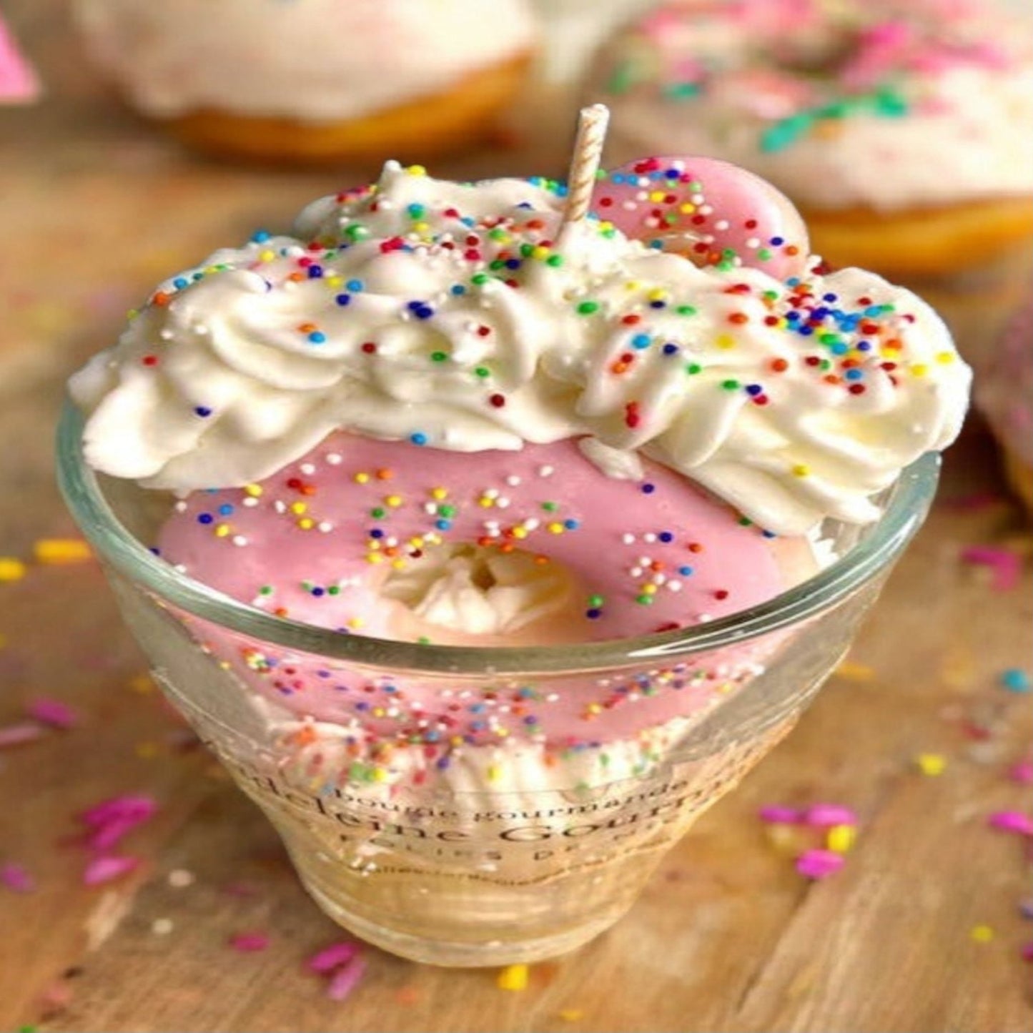 Donut kaars in glas