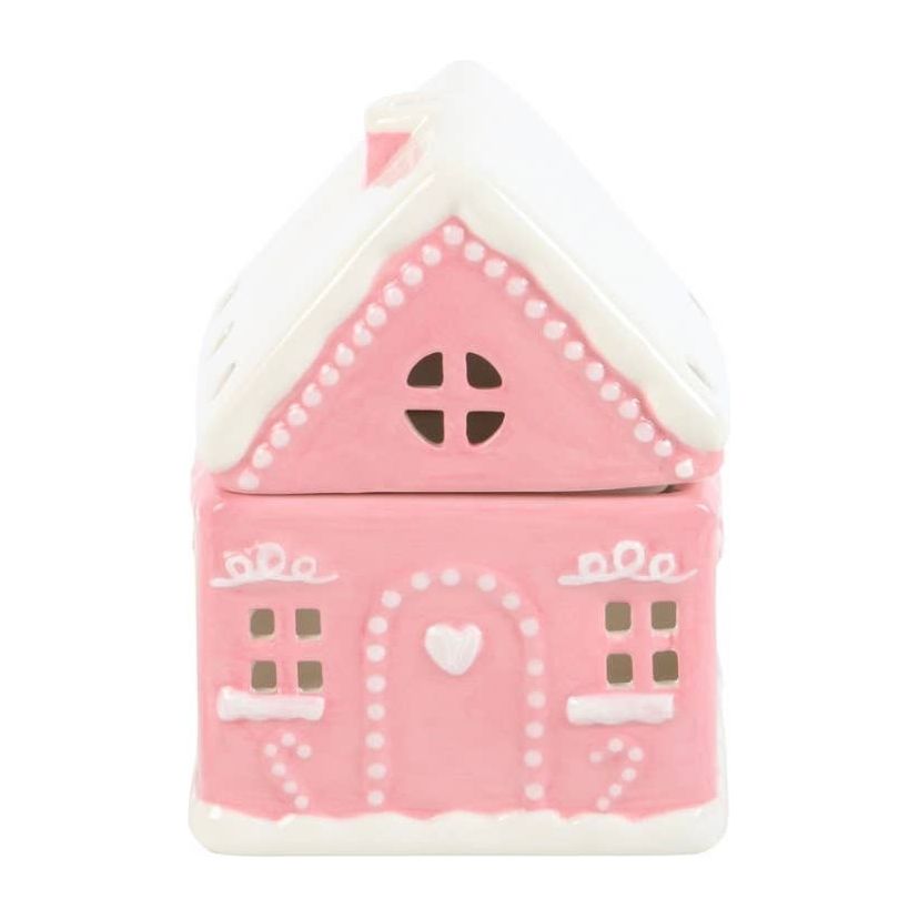 Groot Roze Peperkoekhuisje Geurbrander 13.5 x 10.5 cm
