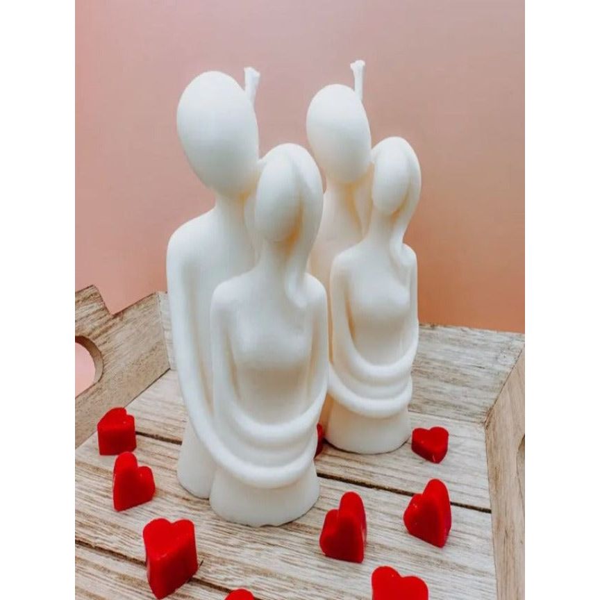 Ongeparfumeerd decoratief Liefdeskoppel Kaars
