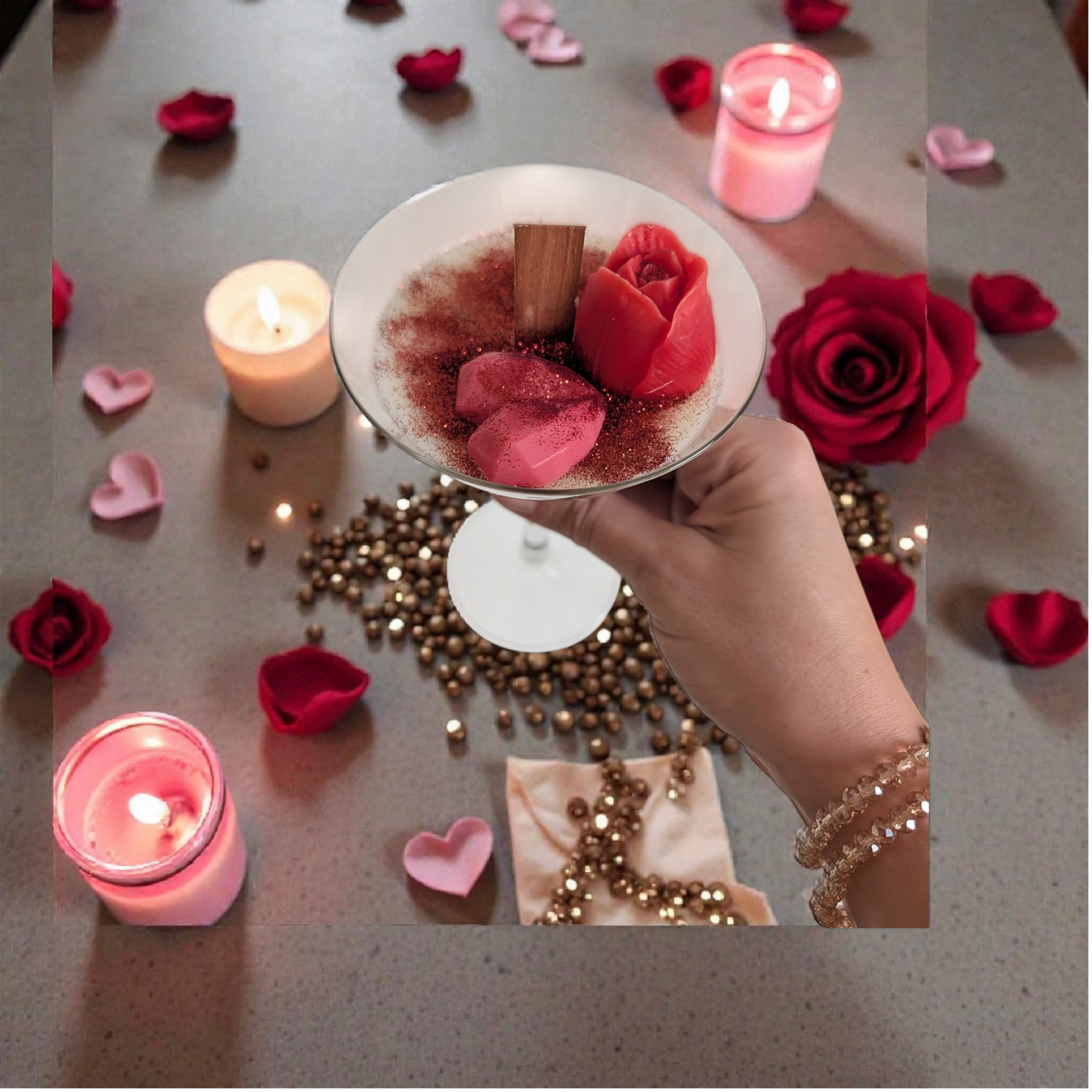 Love on the Rocks Martini Candle