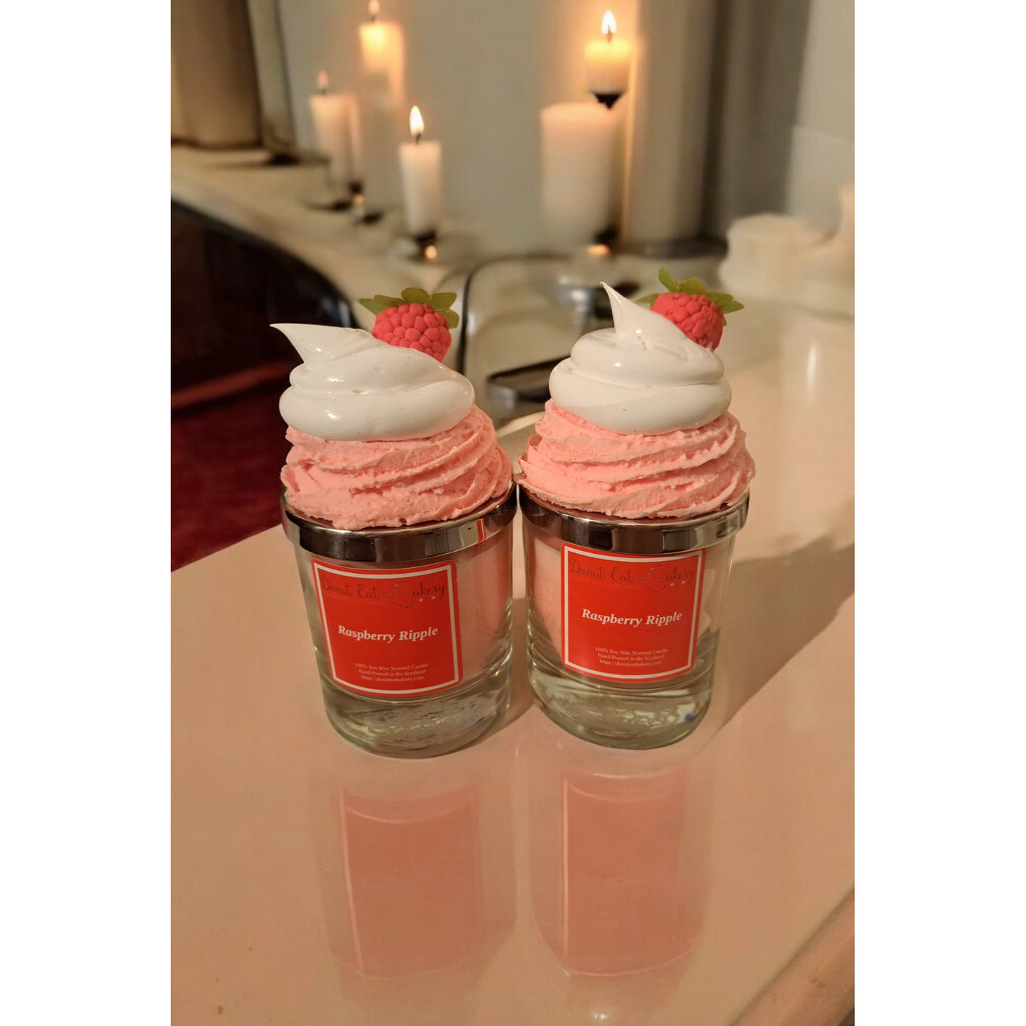 Raspberry Ripple Cupcake kaars
