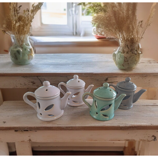 Theepot wasbrander, oliebrander, waxmelt brander