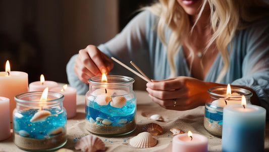 Creatief met Jelly Kaarsen ( Zomers Strand in een Potje)