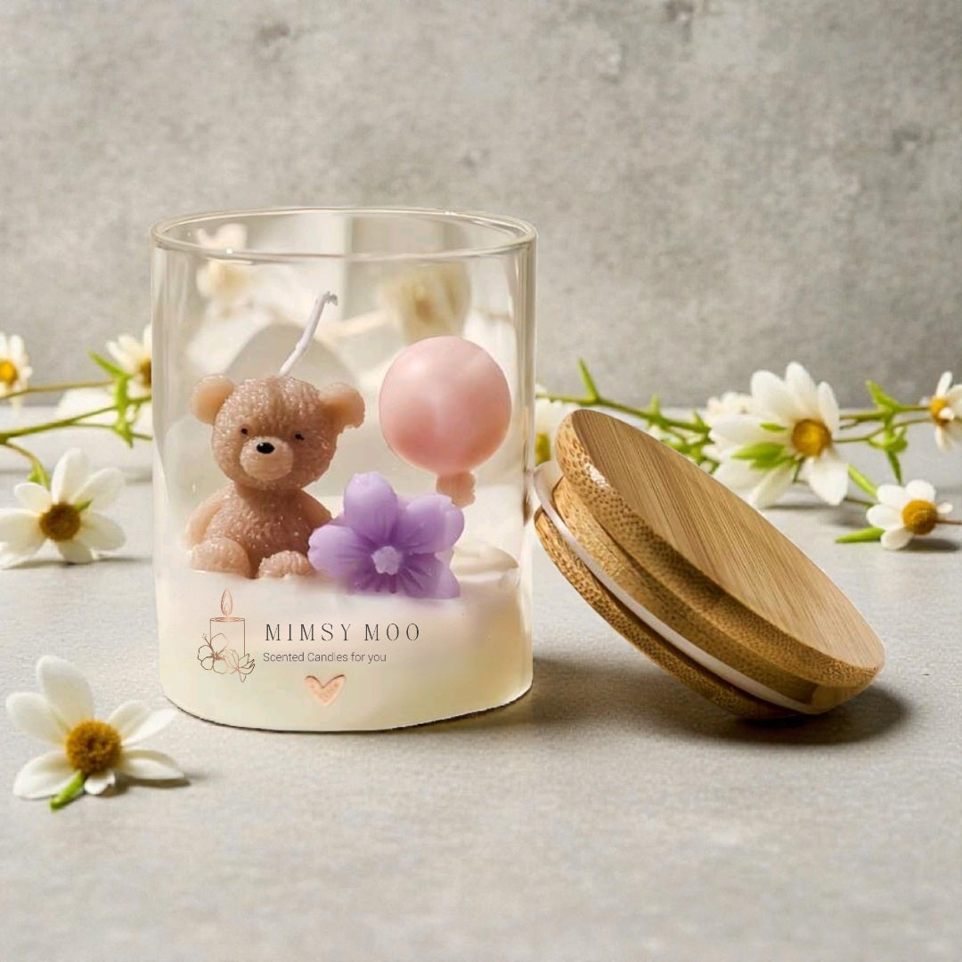 Beertjes feest kaars in luxe pot 🧸🎈