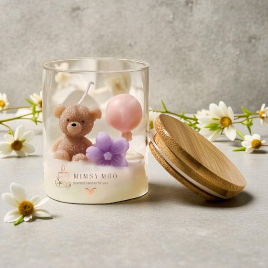 Beertjes feest kaars in luxe pot 🧸🎈