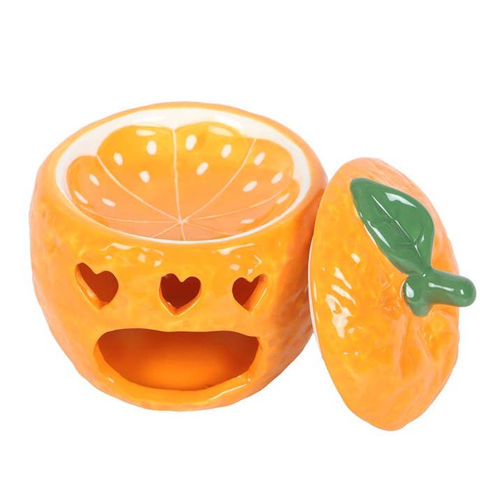  Fruitige sinaasappel-oliebrander – decoratief stuk voor keuken en woonkamer, werkt met één theelichtje voor geurverspreiding.

