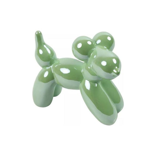 Lichtgroen Aurora Ballonhond beeld – speels decoratief kunstwerk van 14x6,3x12,5 cm voor woonkamer of kinderkamer.
