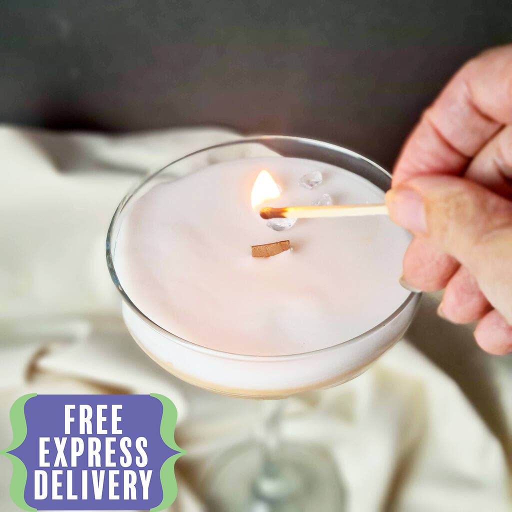Veganistische handgemaakte Pornstar Martini geurende cocktailkaars