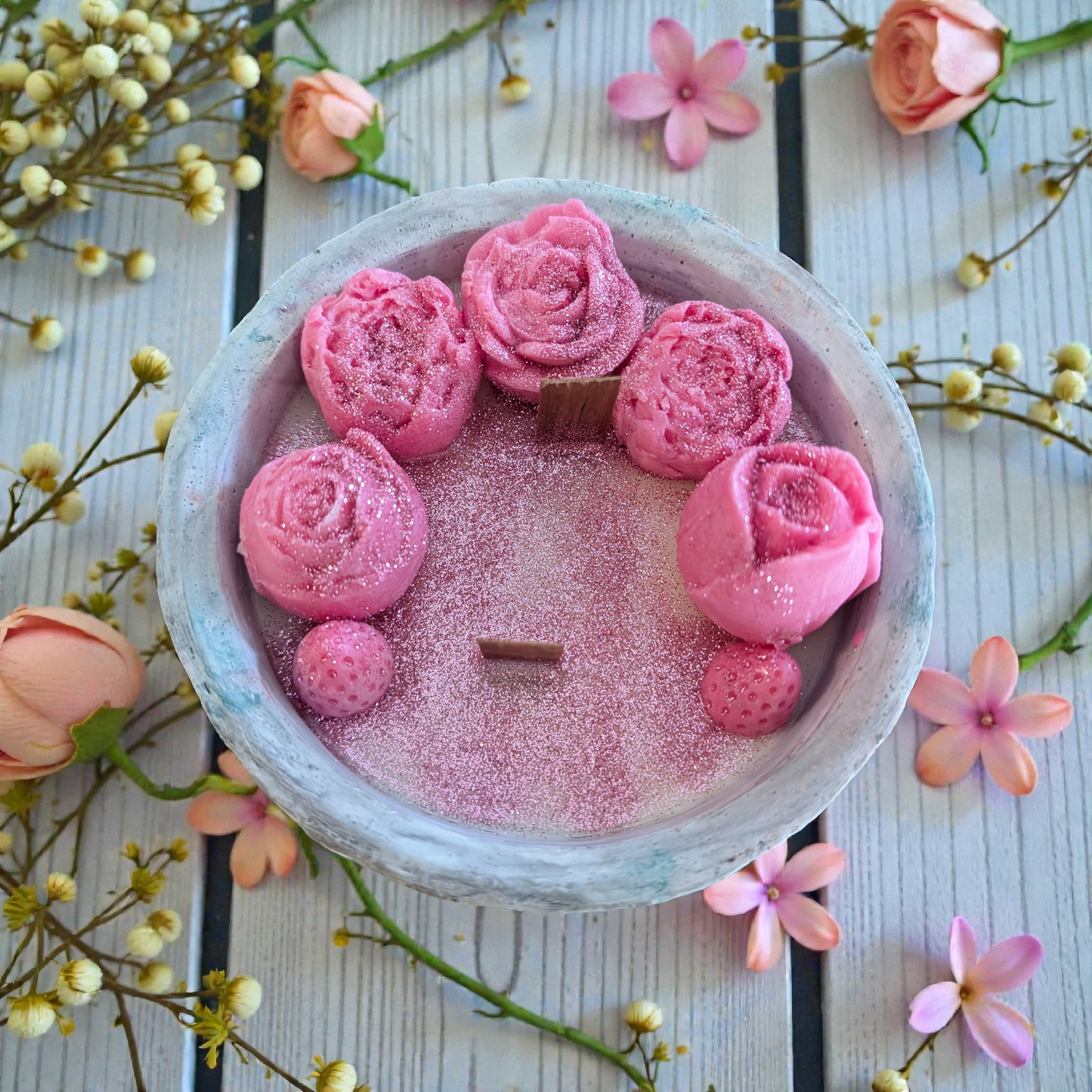 Rozenkrans Kaars – Blush Pink