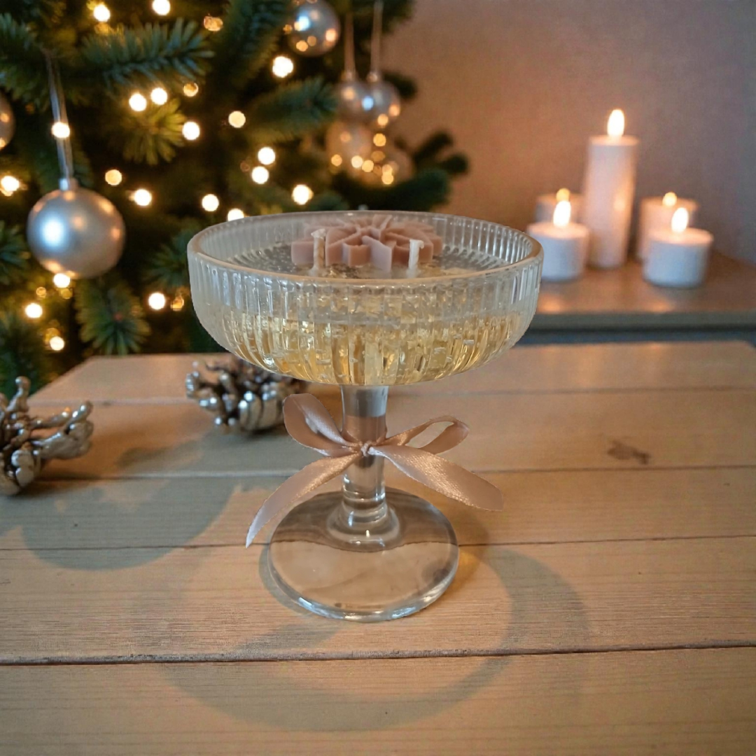 Cocktail Gel Kaars met Bladgoud | Blueberry Vanille Geurkaars