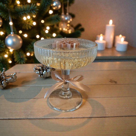 Cocktail Gel Kaars met Bladgoud | Blueberry Vanille Geurkaars